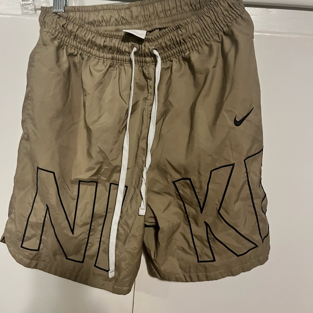 Nike Men's Athletic Shorts in Brown with Black Logo